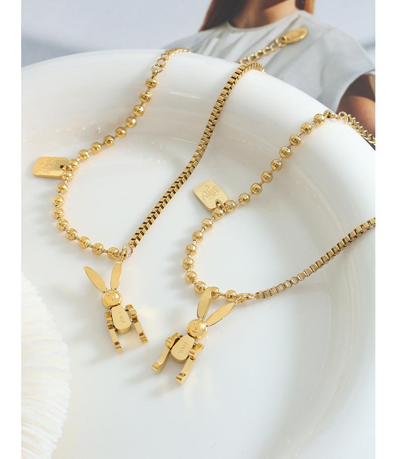 European Punk Mechanical Rabbit Pendant Box Chain Bracelet