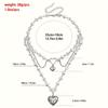 Multi-Layer Faux Pearl Love Heart Pendant Necklace for Women New Fashion Y2K Choker Party Jewelry Occasions