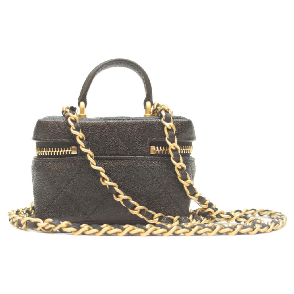 CHANEL No. 31 AP2194 Black Caviar GHardware Top Handle Mini Vanity Shoulder Shoulder bag Black/GDHardwareUsed