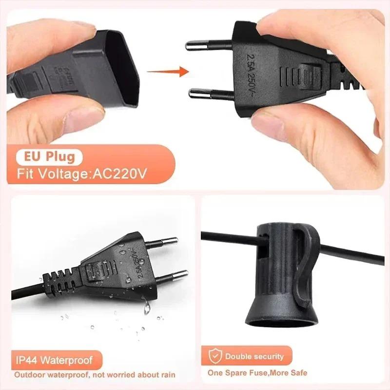 3-30m LED Outdoor Light String EU Plug-in G40 Ball Bulb Lights Shatterproof Patio Lights Waterproof for Backyard Garden Decor