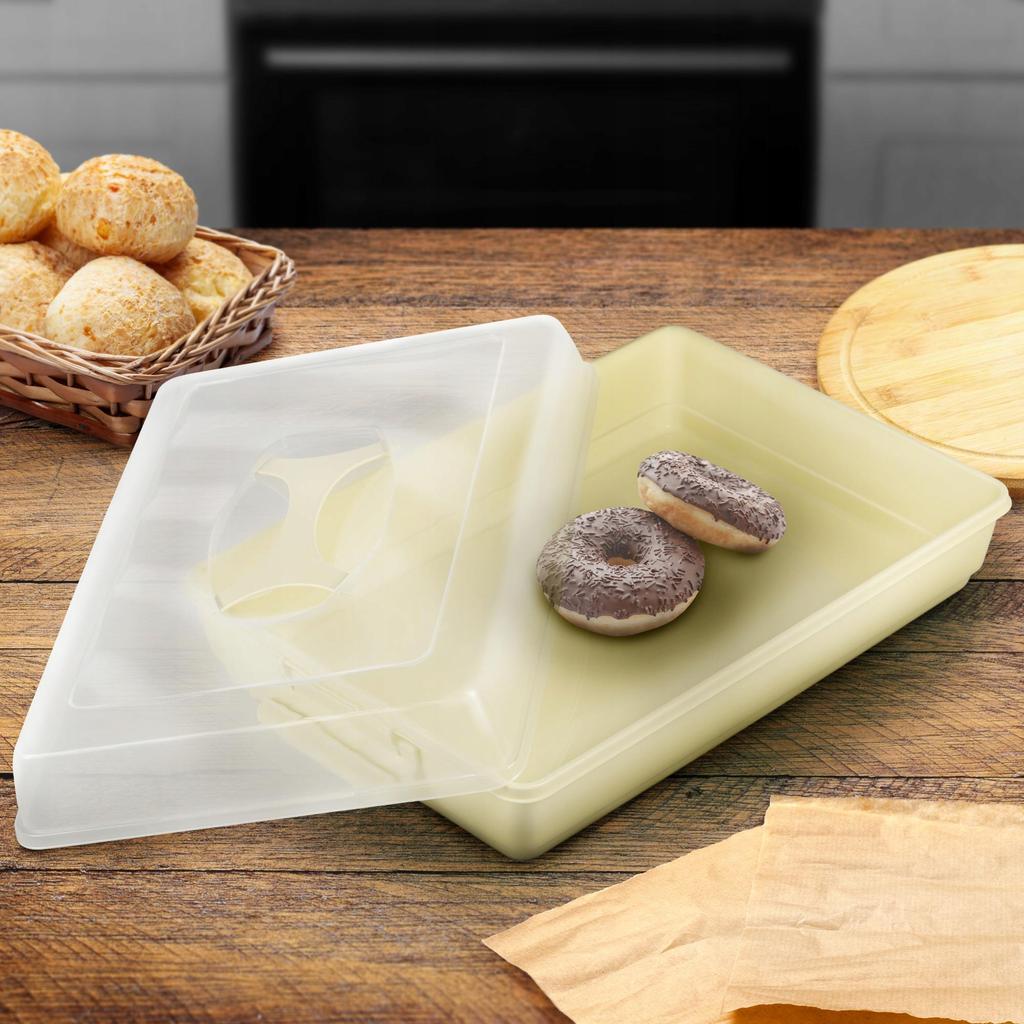 KADAX Pojemnik Plastikowy Prostokątny Na Ciasto Wypieki Tort Pudełko Duży