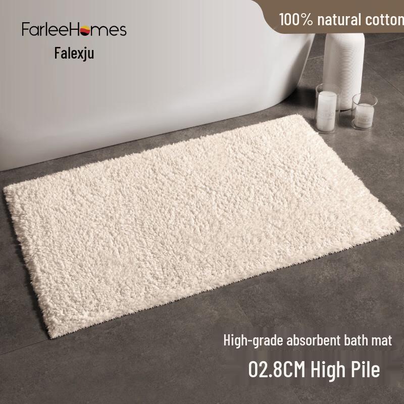 Tappetino da Bagno Assorbente Antiscivolo in Puro Cotone Spesso