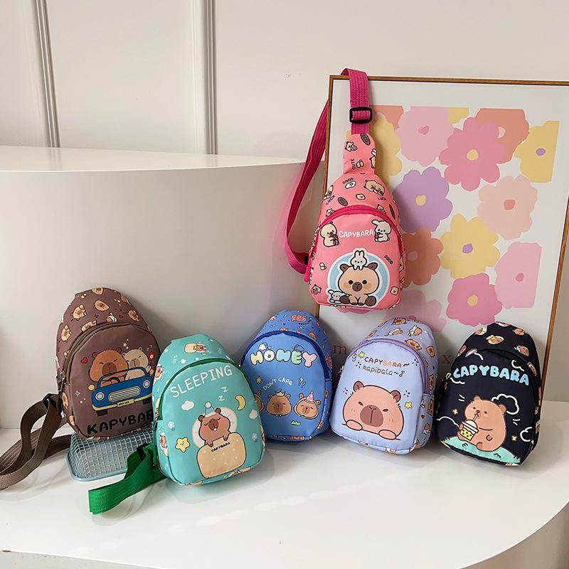 New children's breast bag boys and girls cartoon printed change bag outdoor leisure messenger bag kindergarten shoulder bag