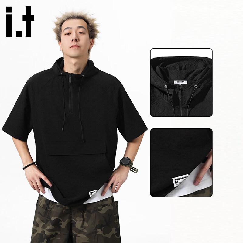 :CHOCOOLATEit Men s Hooded Short Sleeve T-Shirt L