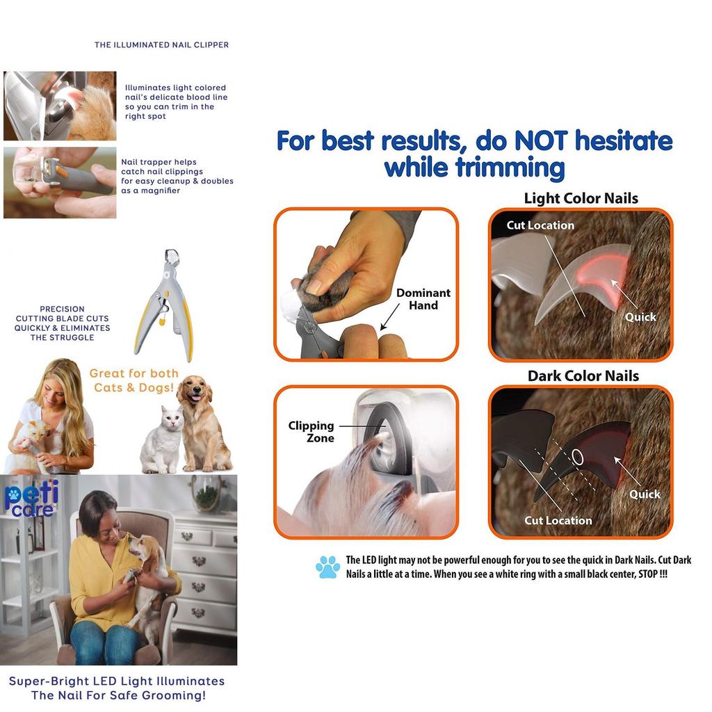 Premium Pet Nail Clipper With Led Light And 5x Magnification For Cats And Dogs