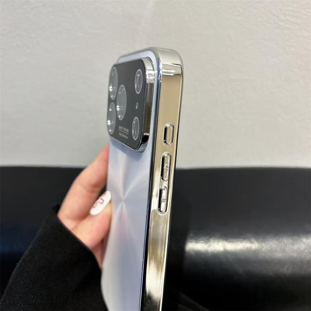 Laser Aurora CD Pattern Matte Case For iPhone 17 16 15 14 13 12 11 Pro Max Plus Soft Bumper Shockproof Armor Hard Cover