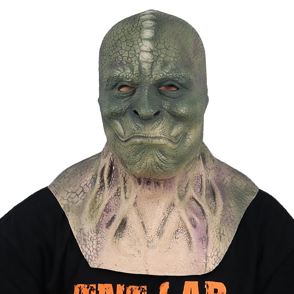 

Horror monster dinosaur devil mask Realistic Snake Demon Lizard Man Headgear Funny performance by men and women at a dance party bar Lizardman Mask