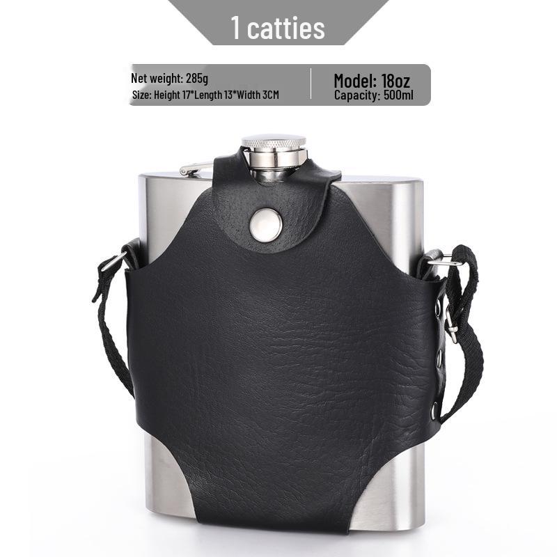 Stainless Steel Hip Flask Set: Portable Outdoor Vodka & Wine Bottle with Cup