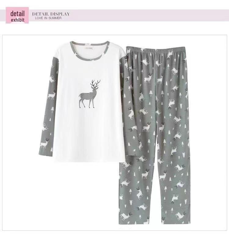 Spot Men's Long Sleeve Pajamas - Spring/Fall Home Wear, Youth/Middle-aged Thin Winter Set