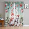 Schneemann Rentier Weihnachtsbaum Kugel Poinsettie Transparente Vorhänge Wohnzimmer Dekoration Fenstervorhänge Küche Tüll Voile Vorhänge