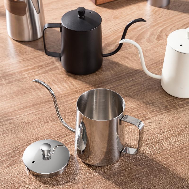 Cafetera Portátil de Acero Inoxidable 304 de Boca Estrecha con Pico Largo para Control Pour-Over