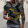 Fashionable Camouflage Hip-Hop Pattern Men's Printed T-shirt Casual Round Neck Comfortable Short Sleeved Top
