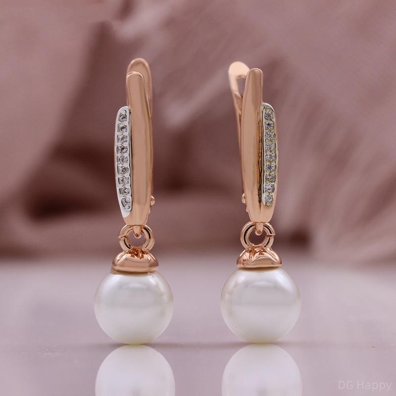 

Женские серьги-капли цвета розового золота с искусственным жемчугом, серьги-капли для вечеринки, свадьбы