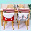 Festive Christmas Chair Covers With Long Mustached Red And Gray Designs For Holiday Decor