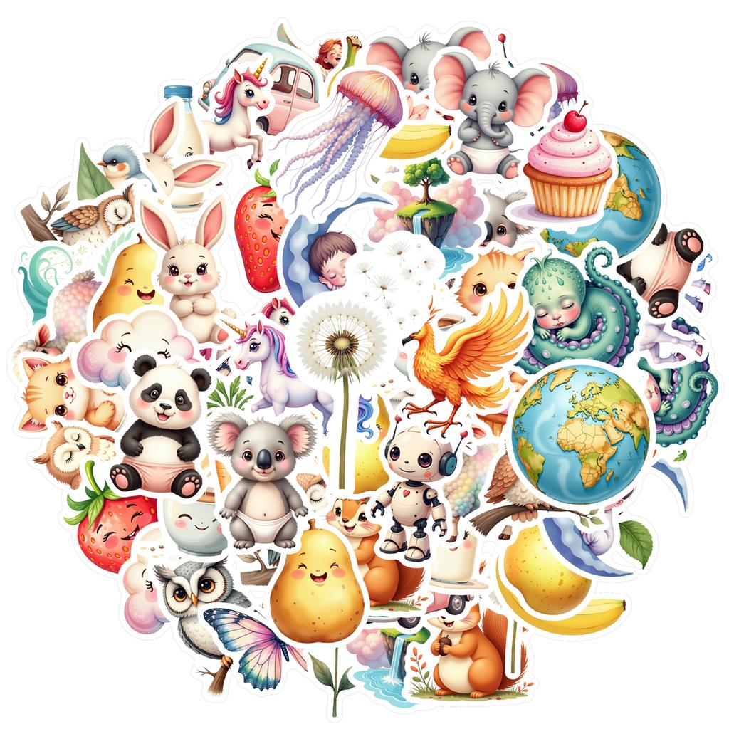 35-100pcs Fairy Tale Stickers Pvc Aesthetic Stationery Decorative Scrapbooking Luggage Laptop Cup Graffiti Decals Supplies
