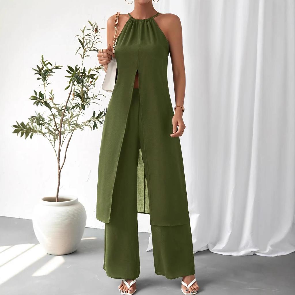 2025 Elegant Casual Solid Color Women's Camisole Two-Piece Set