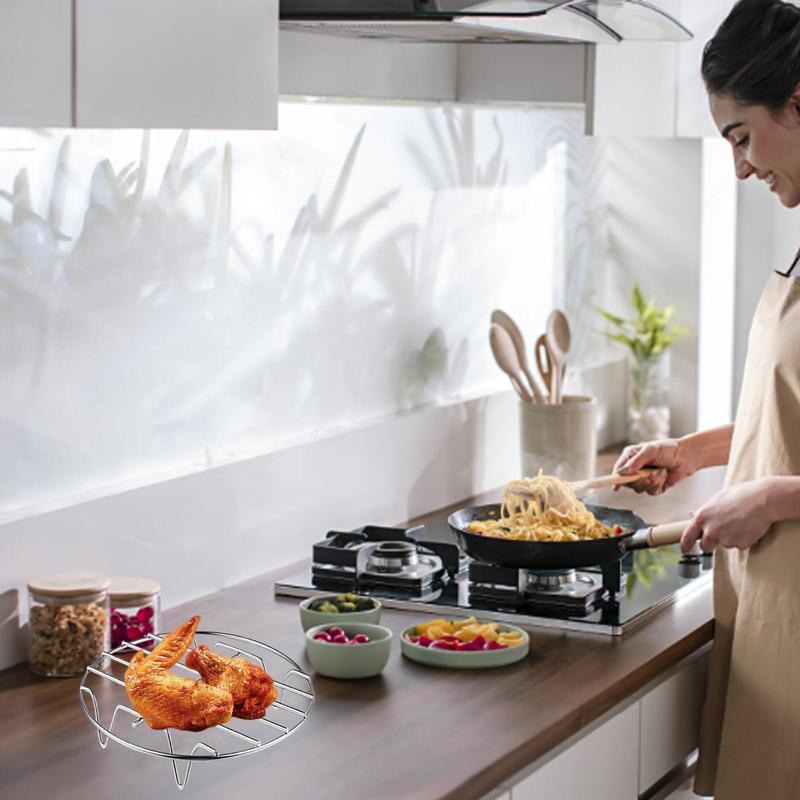 Stainless Steel Cookware Steamer Rack Cooking Baking Pot Stand Air Fryer Grill Food Accessories Kitchen Steaming Racks Grid