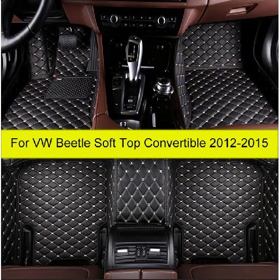 Car Floor Mats for Volkswagen Beetle Soft Top Convertible 2012 2013 2014 2015 Auto Foot Pads Automobile Carpet Cover