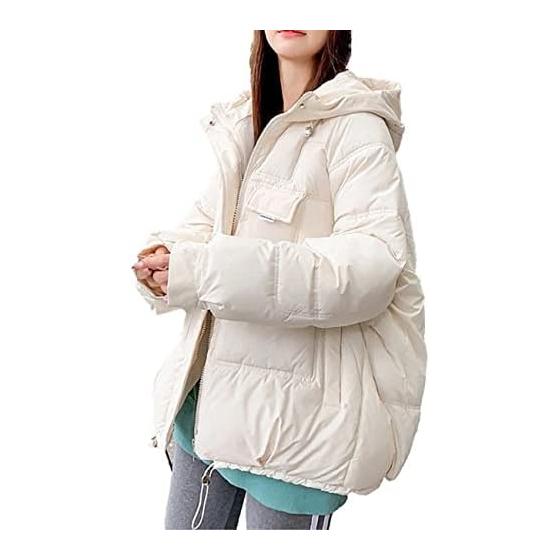[1/2style] Padded hooded blouson, windproof zip-up jacket, women s, water repellent, lightweight