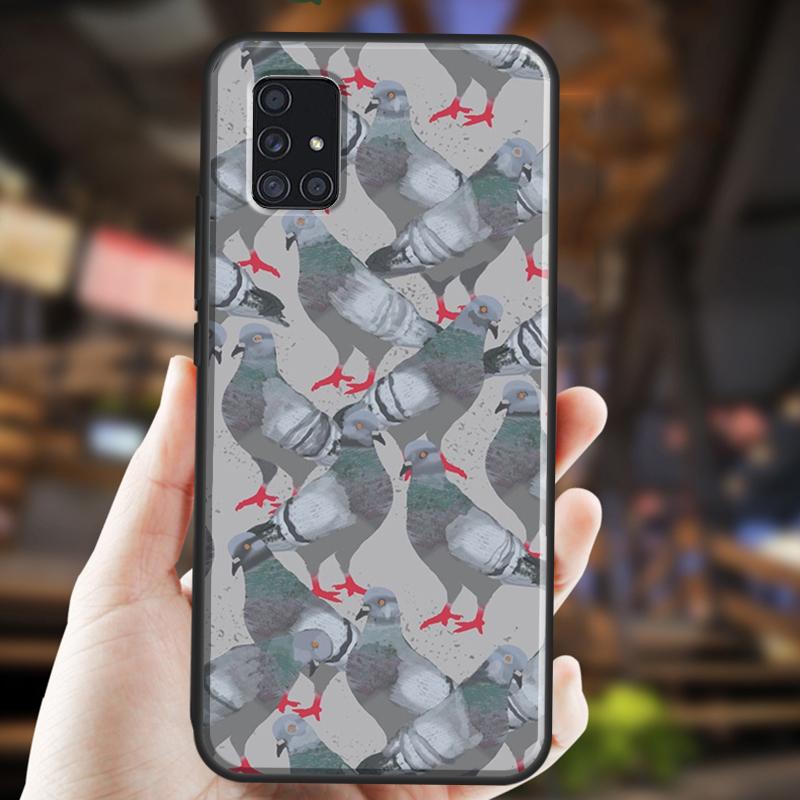 Pigeons Collage Silicone Cover For Samsung A12 A32 A42 A52 A72 A21S A20S A30S A31 A41 A51 A71 A50 A70 Case