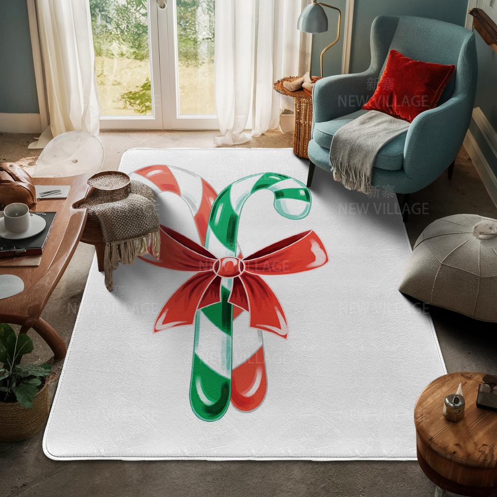 House Entrance Carpet Home Door Mat Living Room Bath Foot Bathroom Non-slip Water Absorption Rugs Bath Merry Christmas Winter