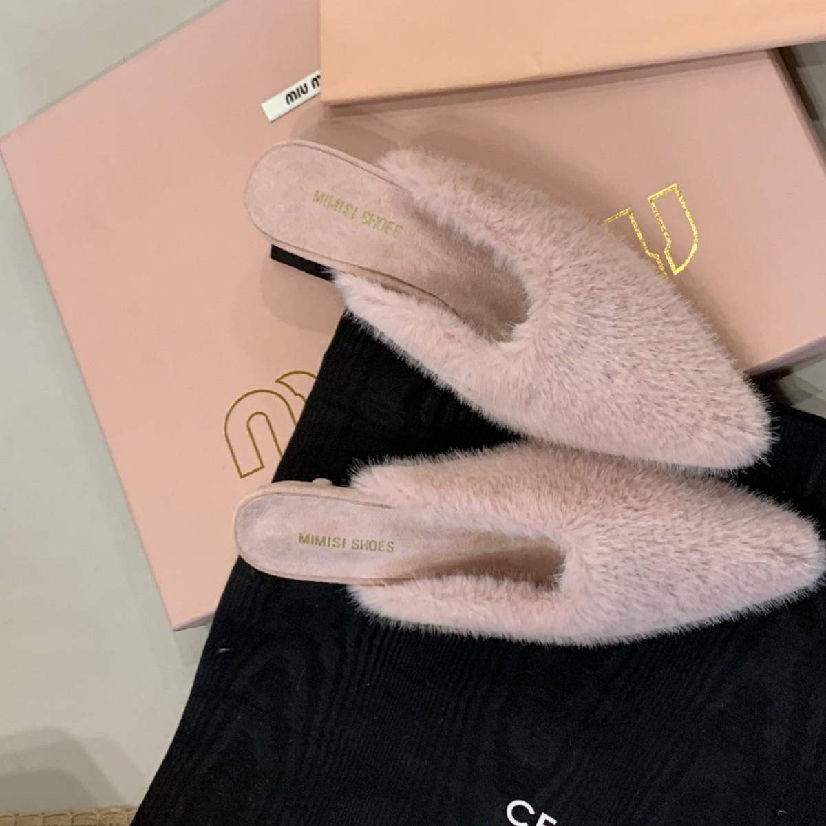 Design di nicchia temperamento testa a punta Mao Mao mezza pantofola retrò francese tacchi alti scarpe Mao Mao autunno inverno 2025 pantofole da donna