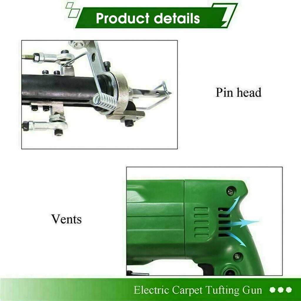 2in1 Cut Pile & Loop Electric Hand Rug Tufting Guns Carpet Weaving Machine 9-18m