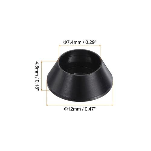 uxcell M4 Cone Cup Washer, Anodized Aluminum Gasket, Cup Head Washer, for Screws, RC/FPV/PC/Drone/Machine Accessories, Model Parts, 30pcs (Black)