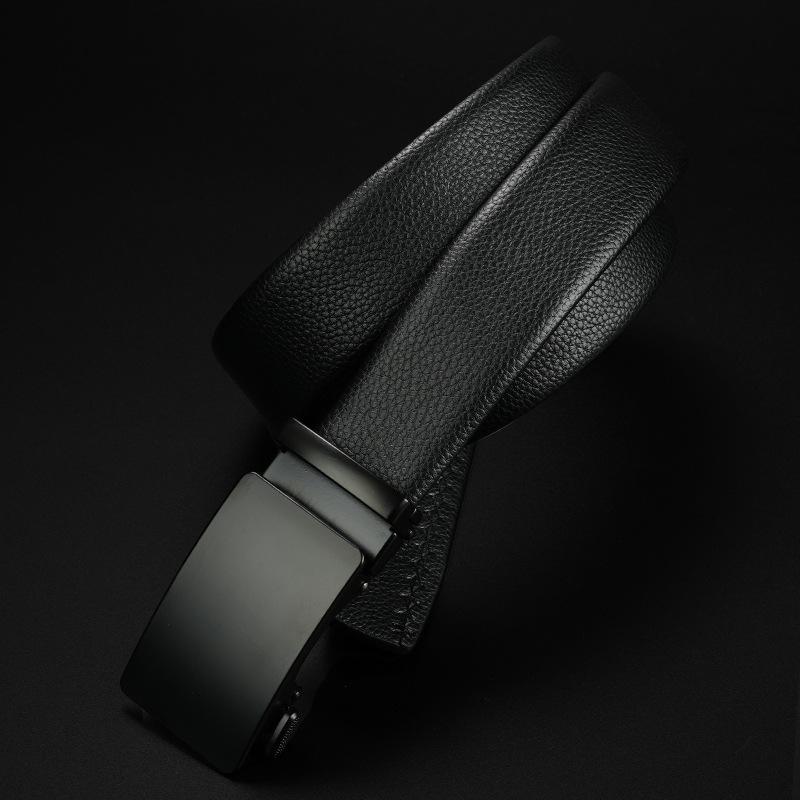 Men's Belt Cowhide Automatic Buckle Belt Business Casual Young and Middle Aged Belt Men