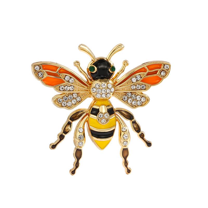 

Women Men Classic Rhinestone Enamel Bee Pin Badges Elegant Unisex Insect Series Clothing Suit Brooch Jewelry жовтий
