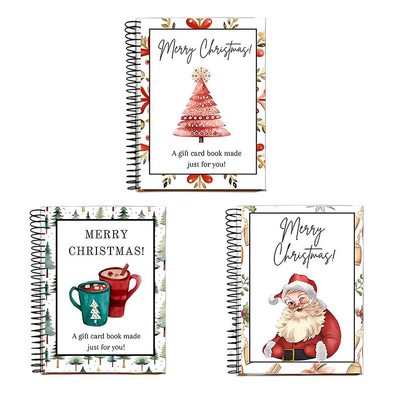 Libro de Tarjetas de Regalo de Navidad con Espiral Festival Regalos de Navidad Para Adolescentes Organizador de Tarjetas de Felicitación Soporte para Tarjetas de Felicitación