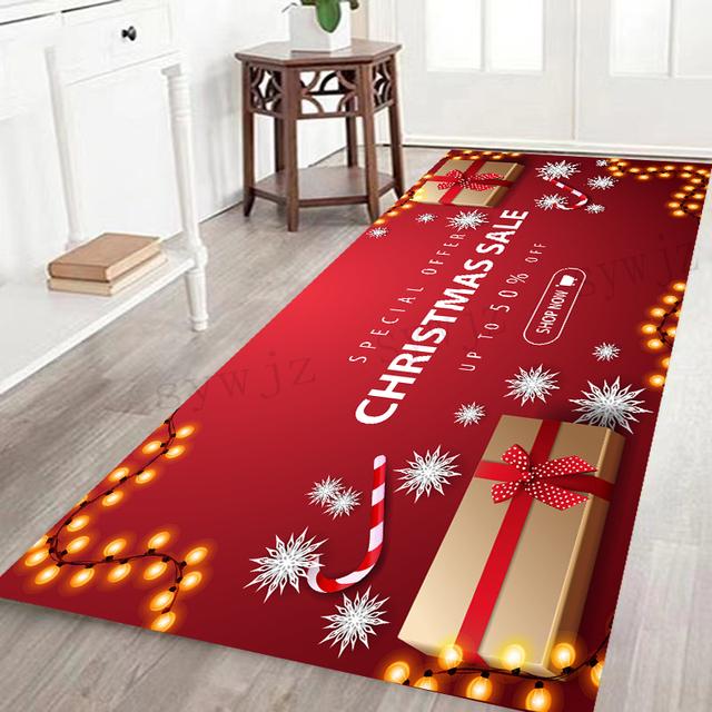 Christmas Living Room Floor Mat Home Atmosphere Decoration Restaurant Rectangular F Door Mat Bedroom Carpet Year Gift