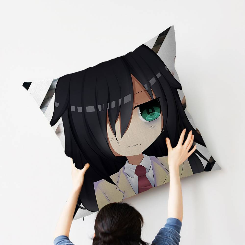 Anime W-Watamote Kuroki Tomoko Pillow Cushion Cover Pillowcase Living Room Sofa Home Decor Customized