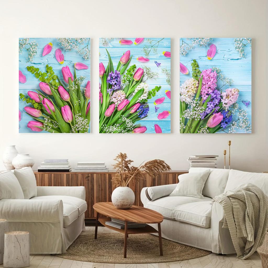 Blumen Wandkunst Modernes Leinwandgemälde Blumenposter Moderner Bilddruck für Wohnzimmer Heimdekor