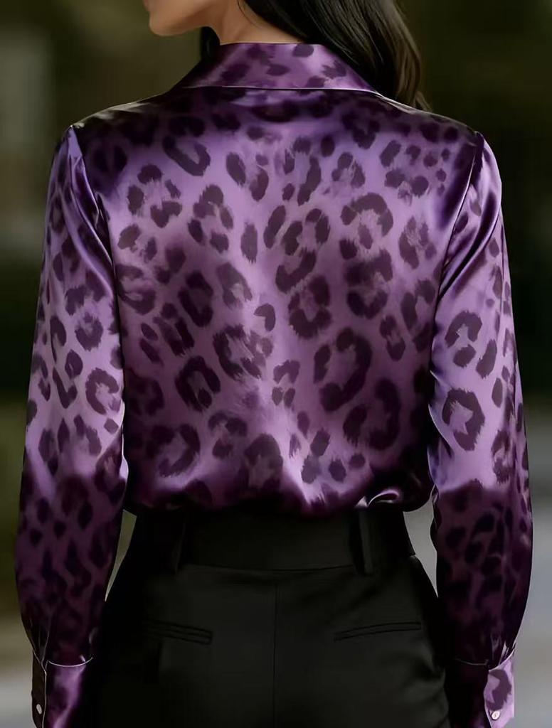 2026 Modernes Europäisches & Amerikanisches Leopardenmuster Damen Freizeitmode Hemd - Frühjahrs-/Herbstkollektion