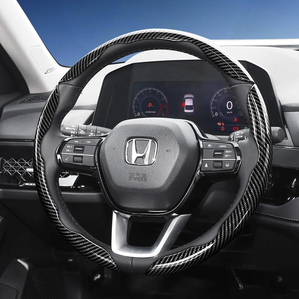 Suitable for Honda Carbon Fiber Texture Steering Wheel Cover with Segmented Quick-Release Design, Durable, for Cr-V Civic Hr-V Zr-V Vezel City Amaze