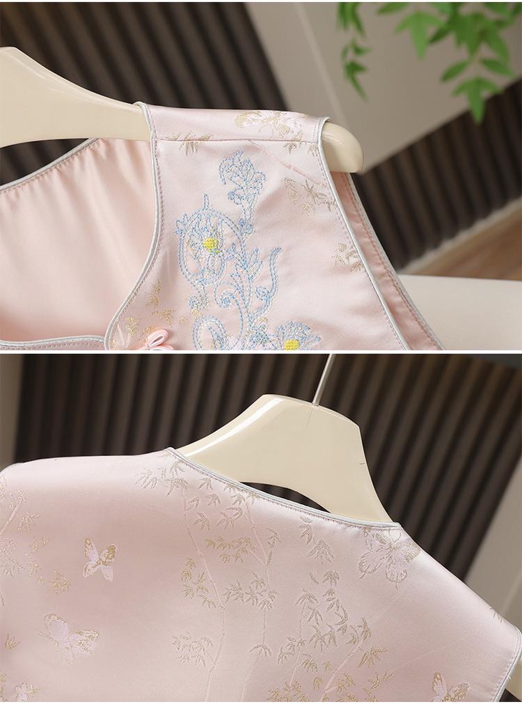 2026 Spring Autumn Women's Jacquard Embroidered Chinese Style Vest with Frog Buttons