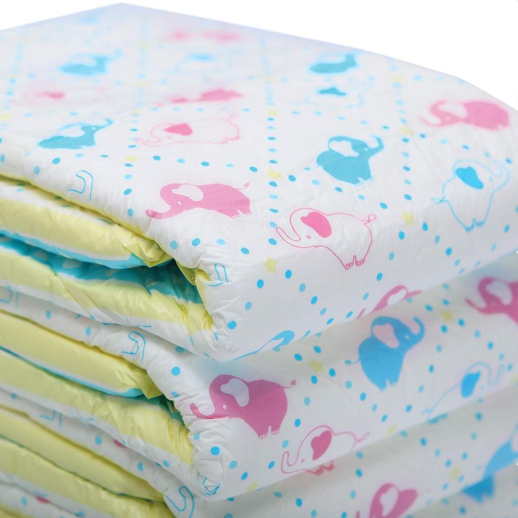 LittleForBig Adult Diaper Pants Cute Design [Baby Elephant] Blue 2-Pack M