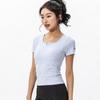 WEZHO Double-Layer Square Collar Yoga Short Sleeve Top