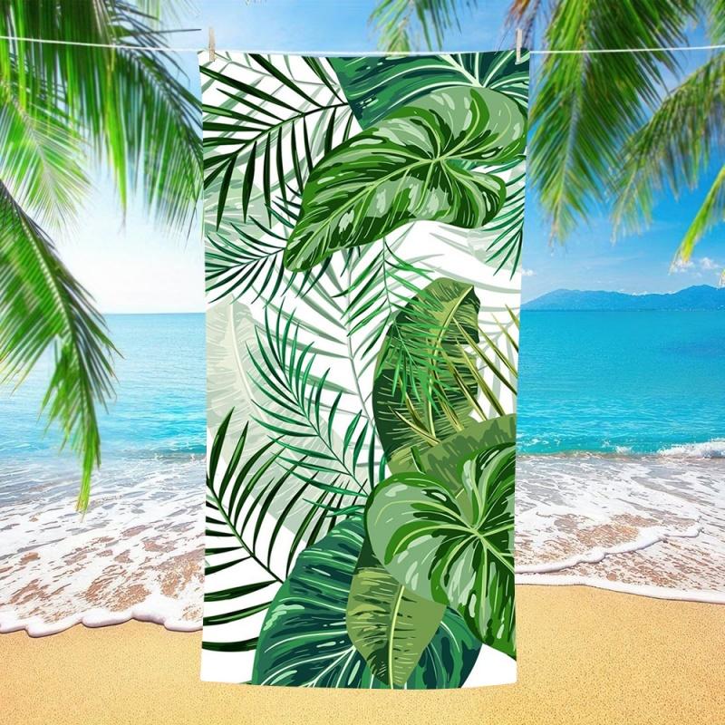 Aquarell Tropische Monstera Palmenblatt Strandtuch Weich Schnelltrocknend Sandfreies Handtuch für Strand Pool Reisen Yoga Täglich