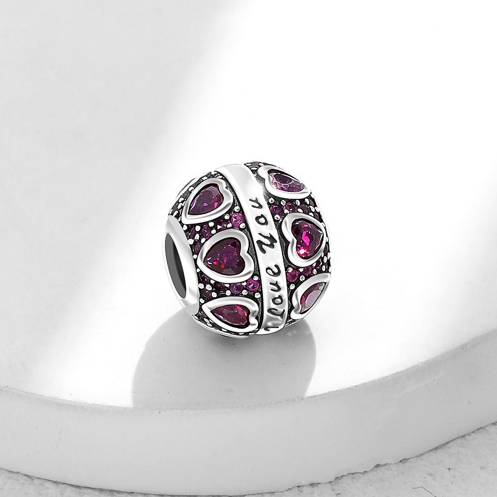 New Copper Red Valentine'S Day Series Love Lantern Apple Diy Charm Bead Jewelry Suitable For Bracelet Women'S Love Gift