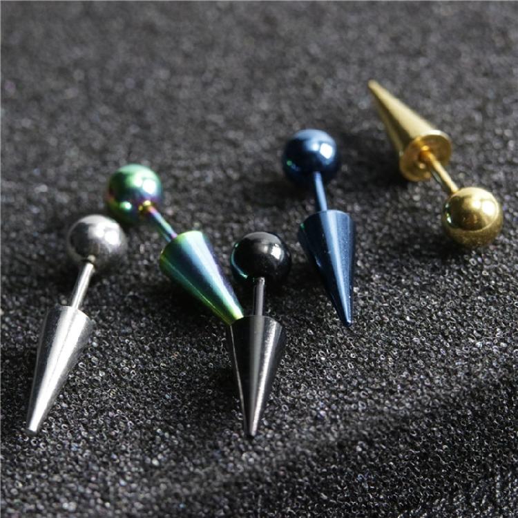 Cercei Gothic Bar Spike Conic Scurți Lungi Cartilaj Helix Piercing Stud Earrings