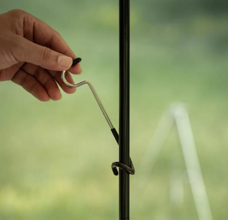 Camping Light Pole Hook Stainless Steel Tent Pole Lamp Hook Multifunctional Outdoor Camping Light Stand Hook Camping Equipment
