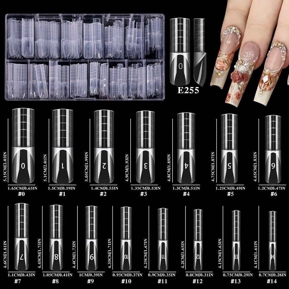 150Pcs Transparent False Nail 15 Sizes Nail Extension Form New Dual Nail Form  for Nail Art Salon