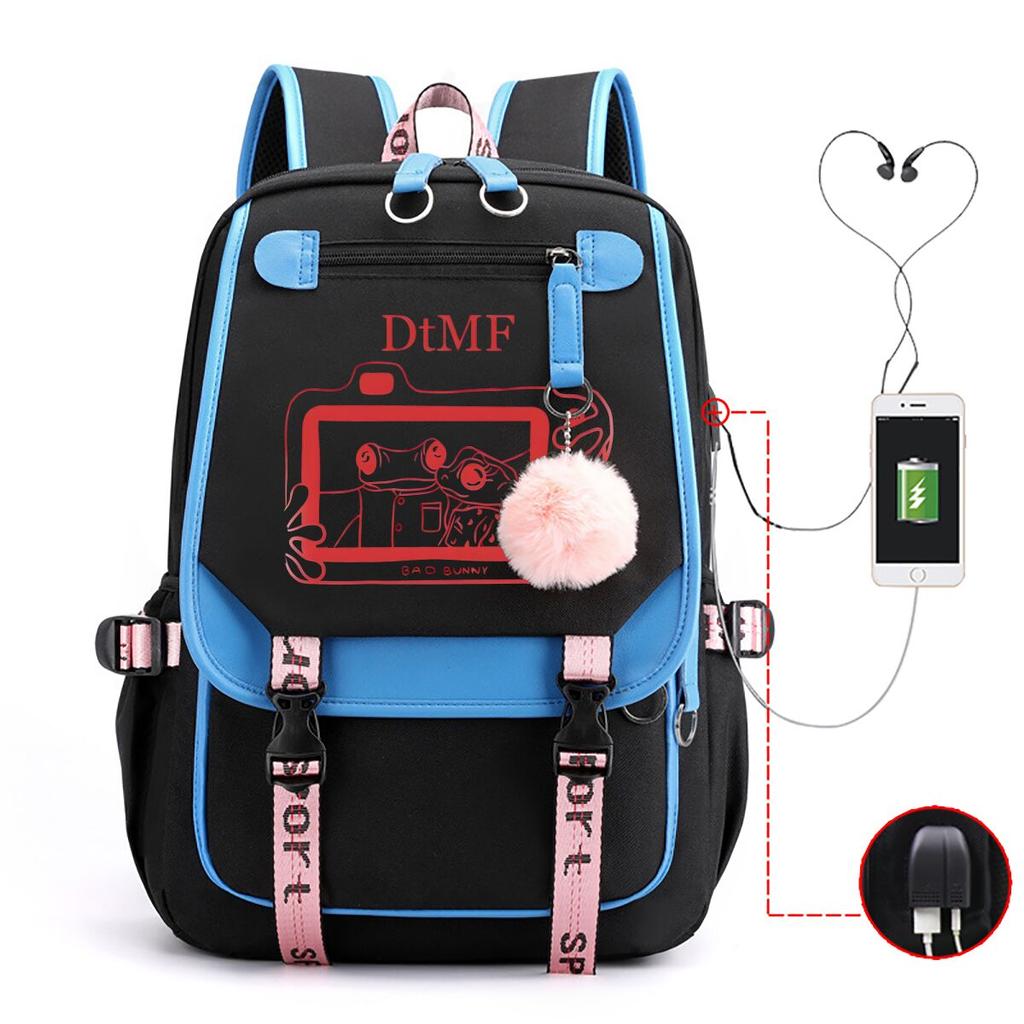 Casual Student School Bag USB Charging Rucksack Zipper Rapper Singer Mochilas Multicolor Option Backpack for Teen Boys Girls
