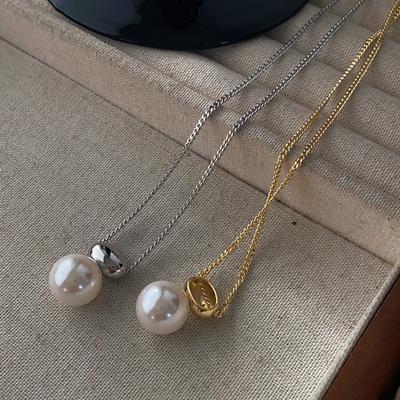 Pērļu kaklarota, zelta pupiņu kakla ķēde, Fairy Style Fashion Light Luxury Niche collarbone ķēde, franču romantiskā temperamenta džempera ķēde