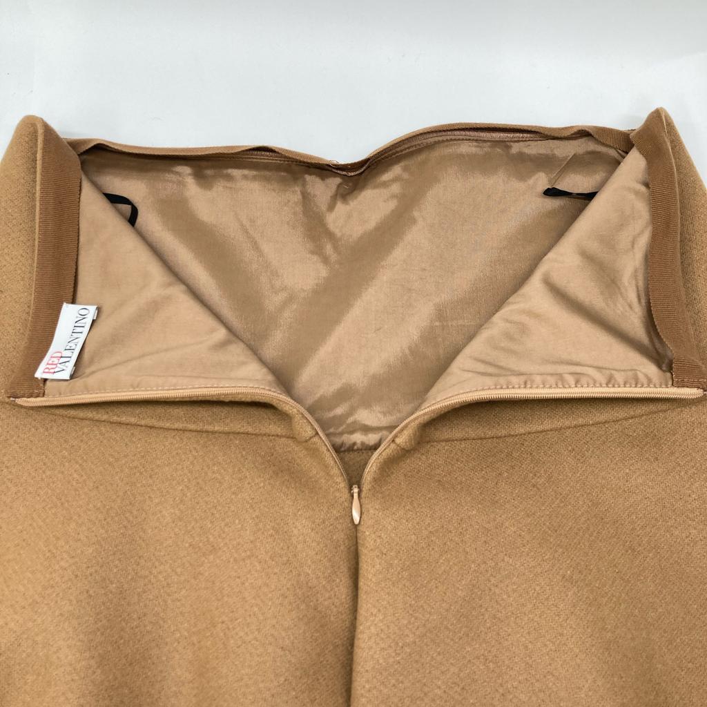 RED VALENTINO SR0RAC70497 Brown wool and cashmere blend flared skirt skirt 42 BrownUsed