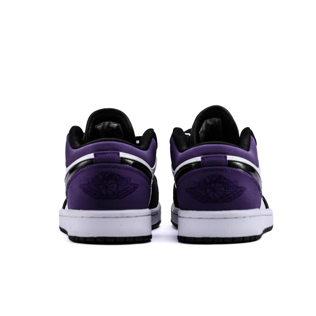 Jordan Air Jordan 1 Abrasion Resistant Height Increasing Low Top Vintage Basketball Shoes Unisex Black Purple 553558-043(Team1439-)