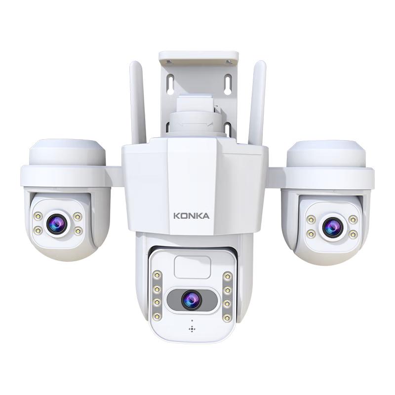 

Konka 15MP Triple Lens WiFi Outdoor Security Camera CN plug (adapter included) Camera + 128GB Card