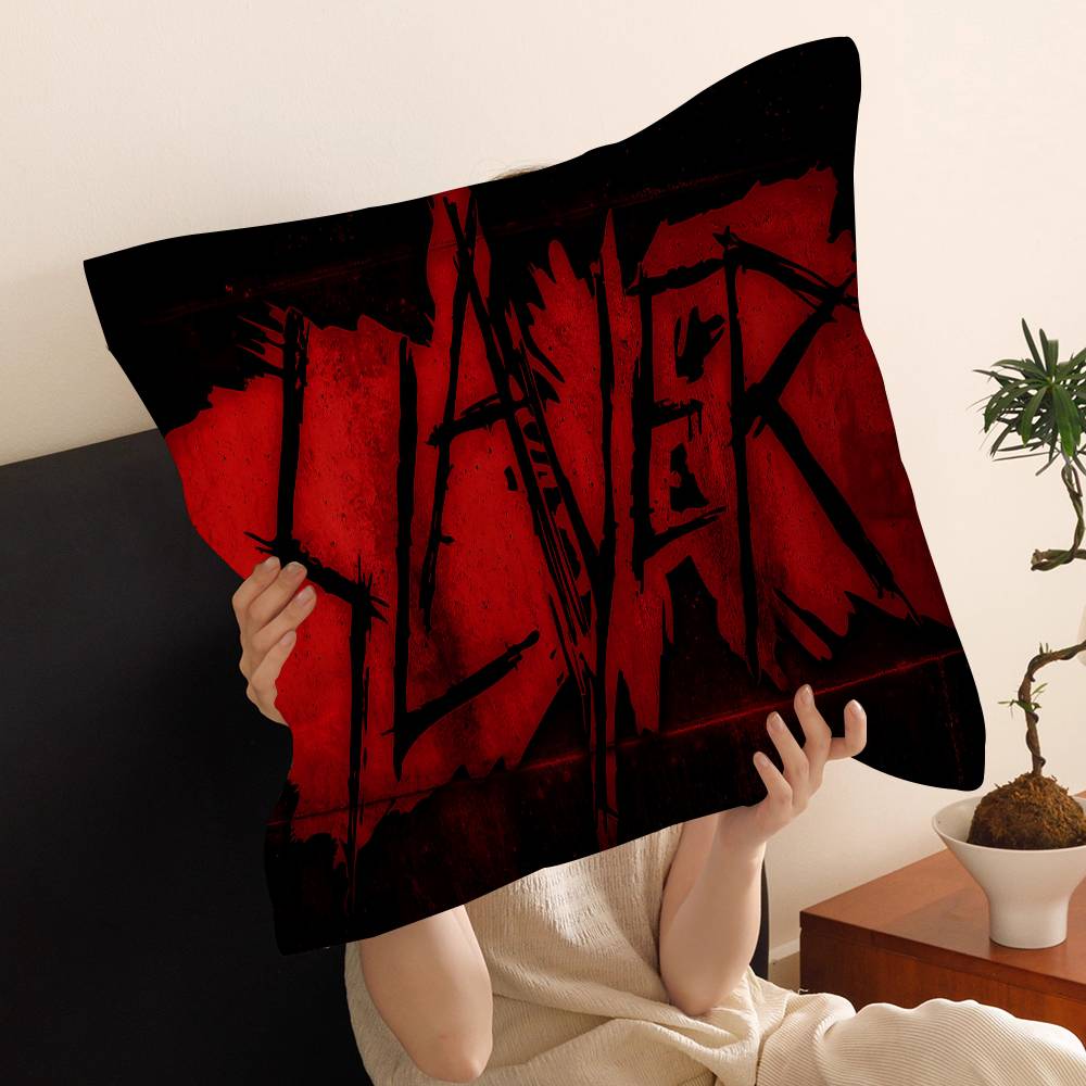 S-Slayer H-Heavy M-Metal Band Pillow Gifts Home Office Furnishings Bedroom Sofa Car Cushion Cover Case 45x45cm
